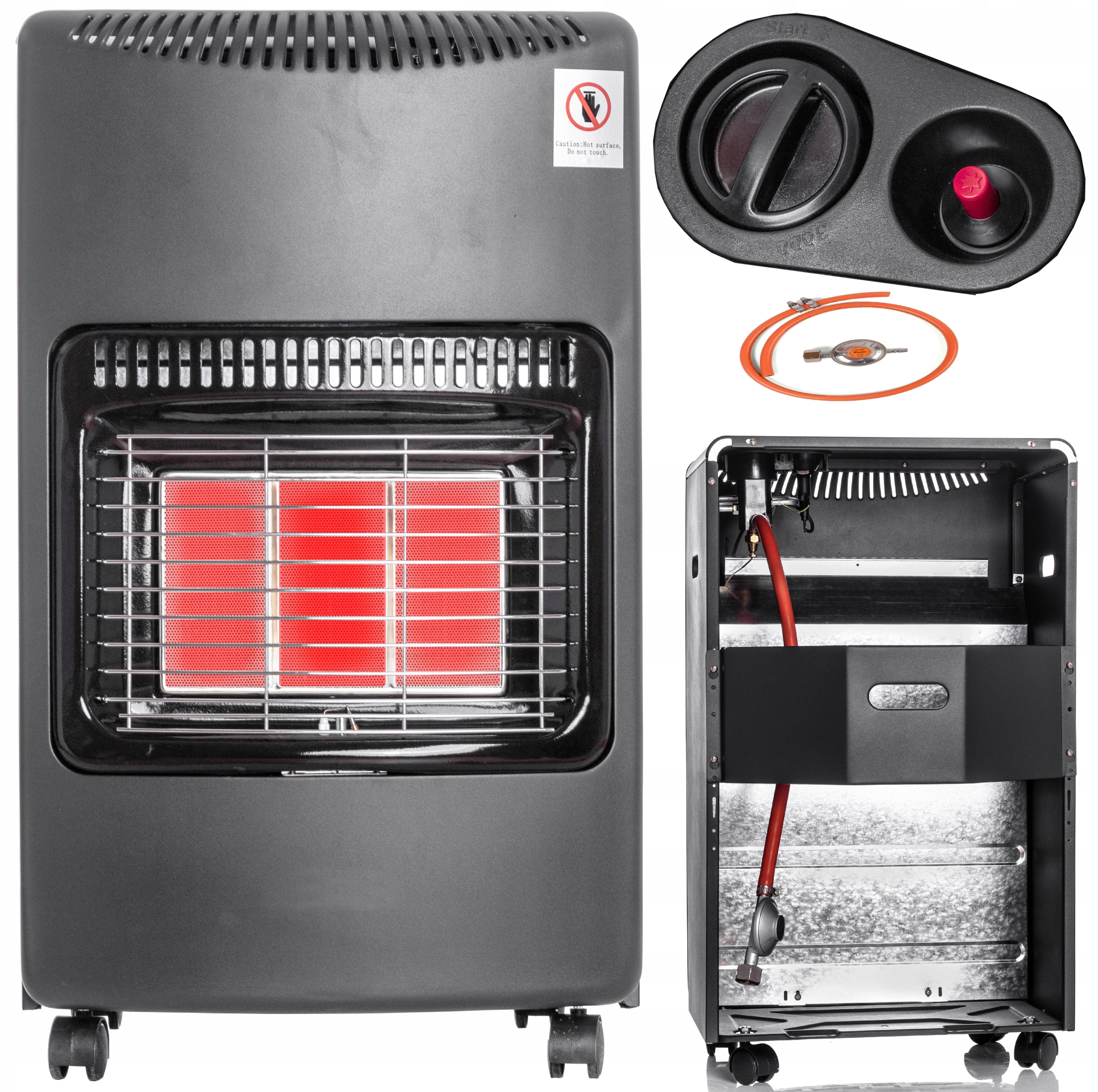 Plynový ohrievač Germina 4200 W čierny 42 x 720 mm